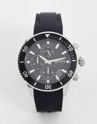 Boss Mens Black Dial Chronograph Silicone Watch In Black