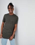 Asos Knitted T-shirt In Khaki Twist - Green