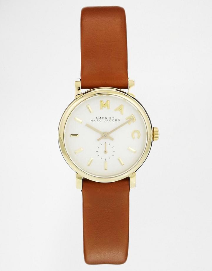 Marc Jacobs Baker Mini Brown Leather Strap Watch Mbm1317 - Brown