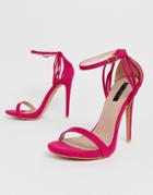 Lost Ink Lara Heeled Sandal In Fuschia - Pink