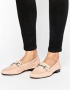 New Look Leather Buckle Detail Loafer - Pink