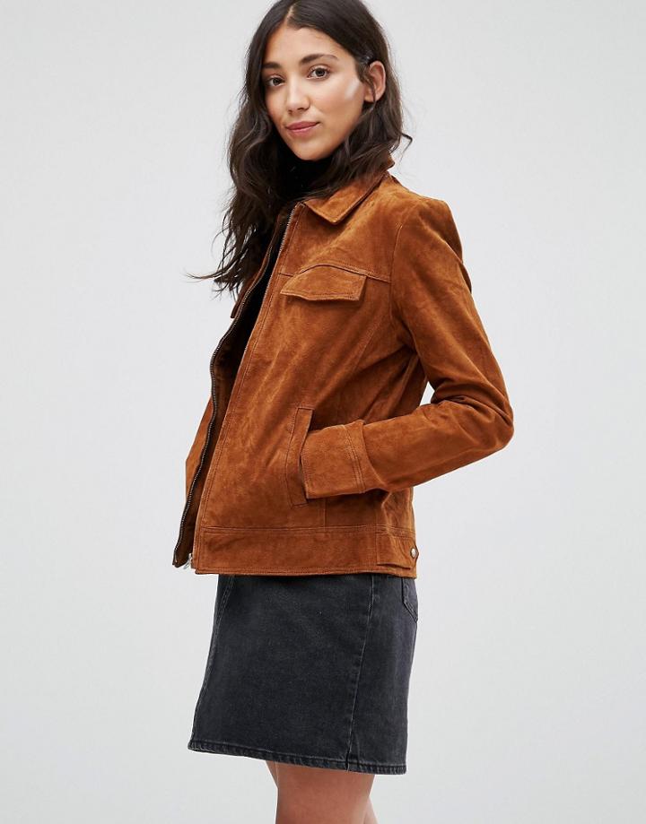 Pepe Jeans Jessica Suede Shacket - Purple
