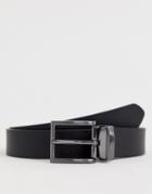 Ben Sherman Leather Reversible Belt In Black/navy - Black