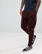 Asos Tapered Joggers In Burgundy - Red