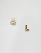 Orelia Stud Earrings With Initial L - Gold