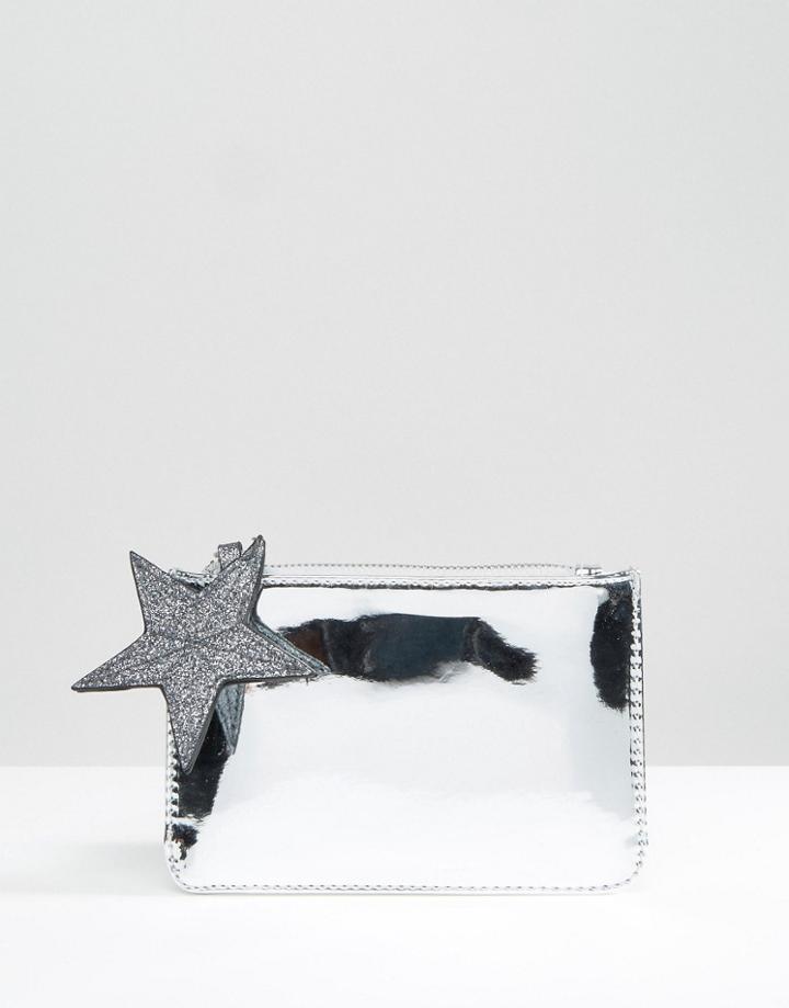 New Look Metallic Star Coin Purse - Silver