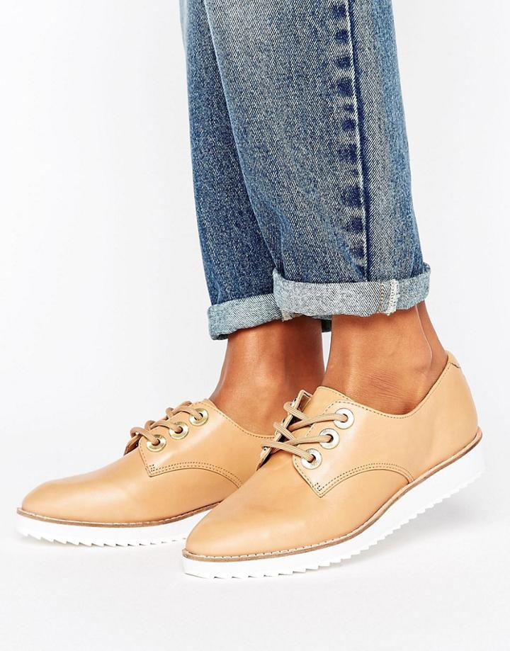Aldo Contrast Sole Lace-up Shoes - Tan