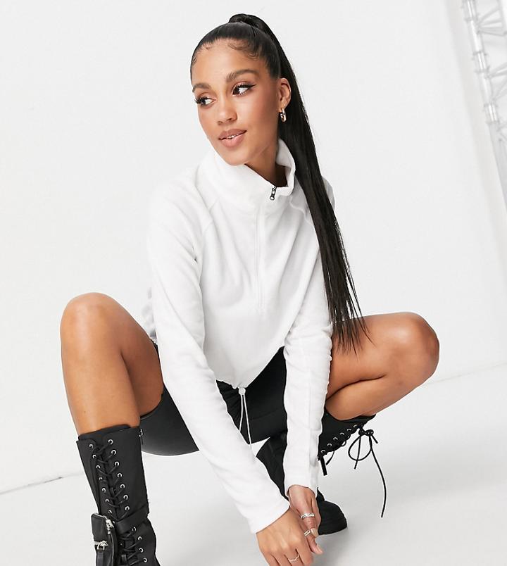 Columbia Glacial Cropped 1/4 Zip Fleece In White Exclusive To Asos