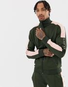 Night Addict Skinny Fit Paneled Hoody - Green