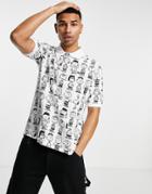 Lacoste X Peanuts All Over Print Polo In White