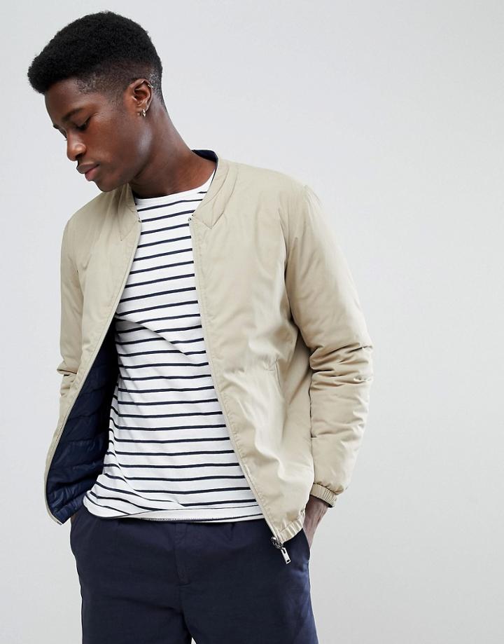 Selected Homme Reversible Quilted Jacket - Beige