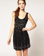 A Wear Studded Embellished Dress - Black