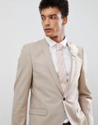 Twisted Tailor Wedding Super Skinny Suit Jacket In Beige - Beige
