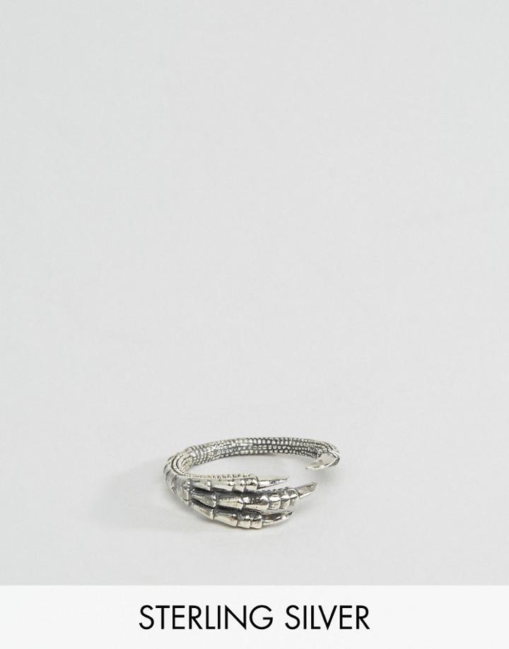 Asos Sterling Silver Claw Ring - Silver