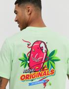 Adidas Originals Bodega T-shirt With Ice Cream Back Print In Green - Green