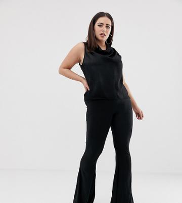 Fashionkilla Plus Flared Pants-black