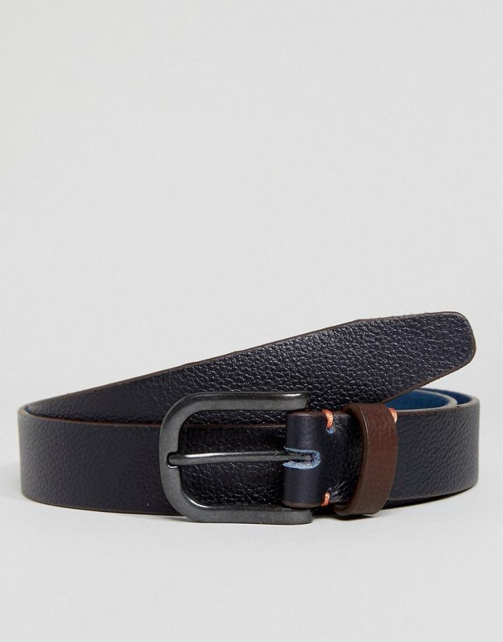 New Look Leather Belt In Dark Navy - Navy