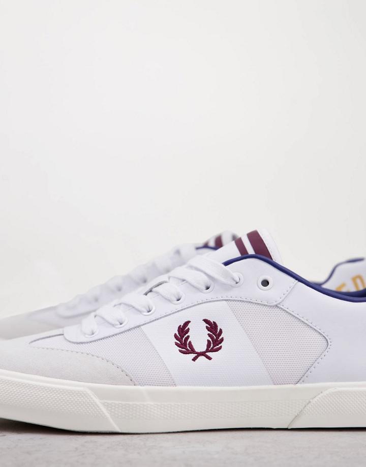 Fred Perry Arch Branded Leather Sneakers In White