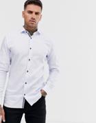 Jack & Jones Premium Smart Shirt In Slim Fit With Contrast Buttons-white