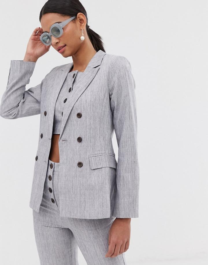 Fashion Union Double Breasted Blazer Two-piece - Gray