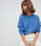 Reclaimed Vintage Inspired Sweater In Cable Knit - Blue