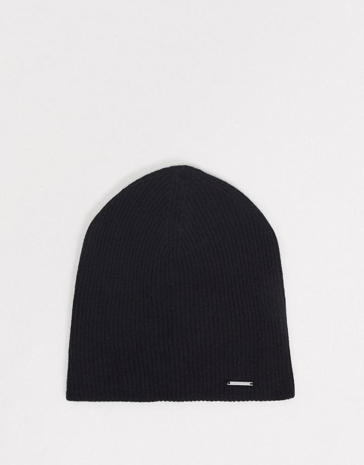 Superdry Jayden Rib Beanie In Black