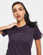 Adidas Originals Logo Ryv Crew Neck T-shirt In Dark Purple