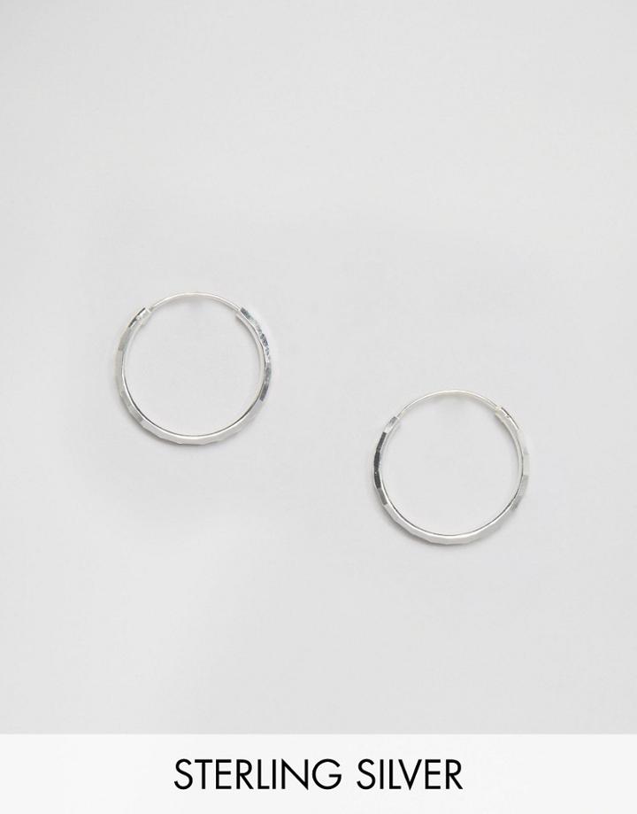 Kingsley Ryan Sterling Silver Diamond Cut Hoop Earrings - Silver
