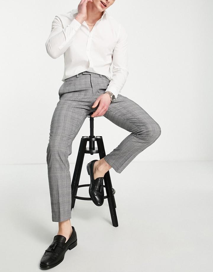 French Connection Suit Pants In Gray Check
