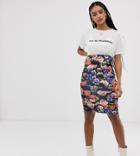 New Look Floral Two-piece Skirt - Black