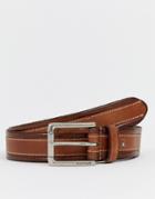 Tommy Hilfiger Leather Two Tone Belt In Tan