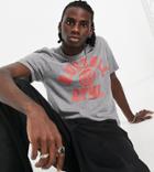Russell Athletic Collegiate Crew Neck T-shirt In Gray Heather-red
