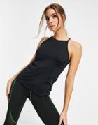 Asos 4505 Icon Yoga Cami Top In Cotton Touch-black