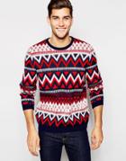 Asos Sweater With Zig Zag Design - Multi