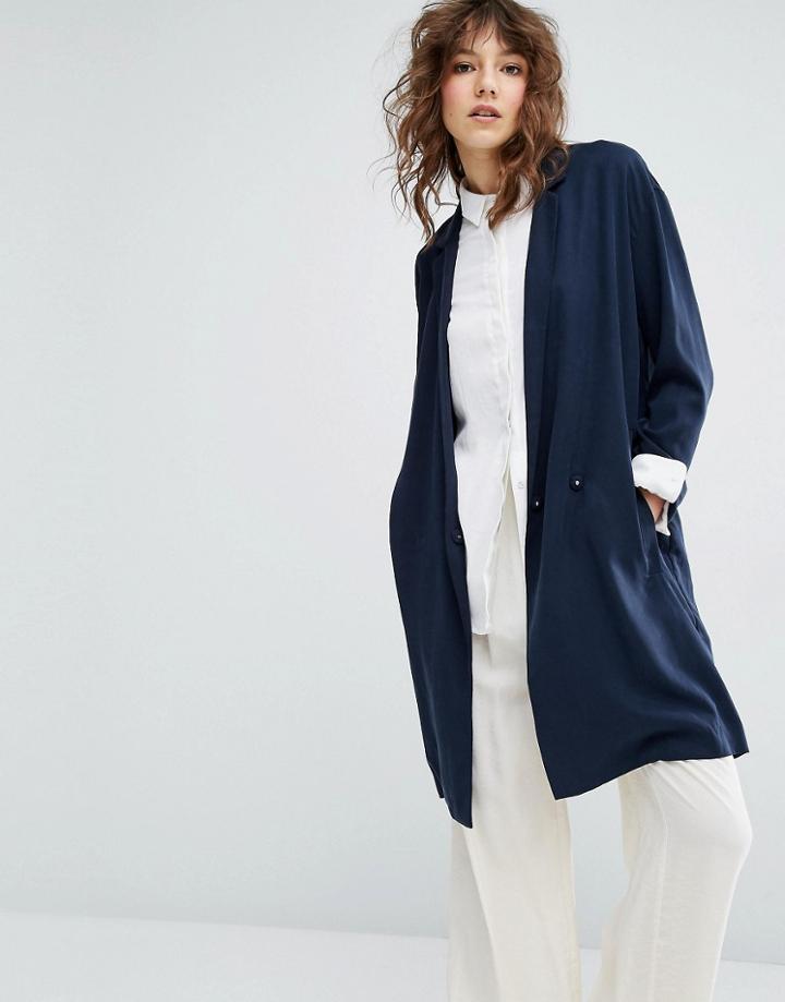 Samsoe & Samsoe Kay Longline Jacket - Navy