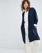 Samsoe & Samsoe Kay Longline Jacket - Navy