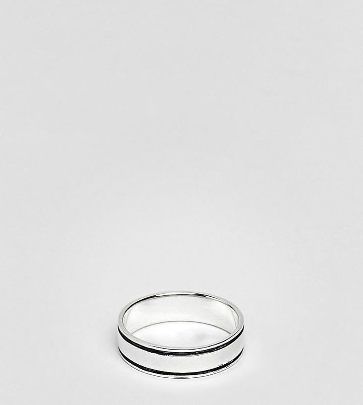 Designb Detailed Band Ring In Sterling Silver Exclusive To Asos - Silver