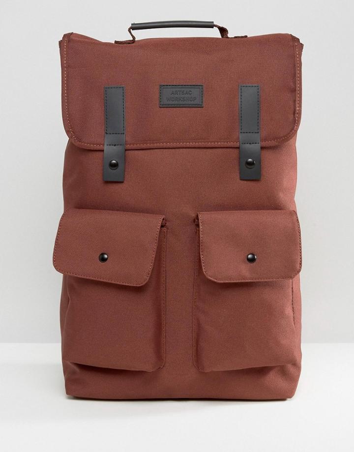 Artsac Workshop Twin Pocket Backpack - Brown