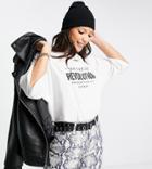 Topshop Tall Revolution Motif Oversized T-shirt-white