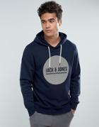 Jack & Jones Core Hoodie With Brand Graphic - Navy