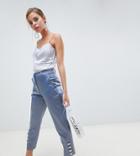 River Island Petite Button Detail Tapered Pants - Blue