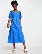 Nobody's Child Organic Cotton Loretta Tie Back Dress In Blue