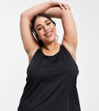 Simply Be Active Tank With Open Back In Black-multi