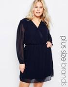 Ax Paris Plus Wrap Dress - Navy