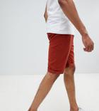 D-struct Tall Turn Up Chino Shorts - Red