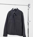 Asos Design Plus Wool Mix Harrington Jacket In Gray-grey