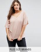 Junarose Top With Cross Back Detail - Pink