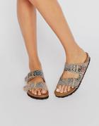 Birkenstock Arizona Shiny Snake Print Narrow Fit Flat Sandals - Multi