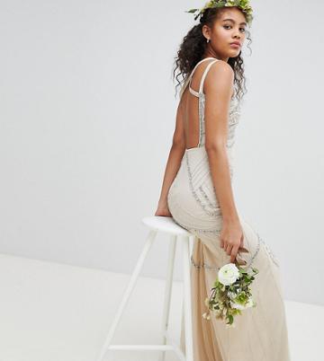 Amelia Rose Tall All Over Embellished Cross Back Maxi Dress - Pink