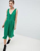 Custommade Pretty Dobby Dress - Green